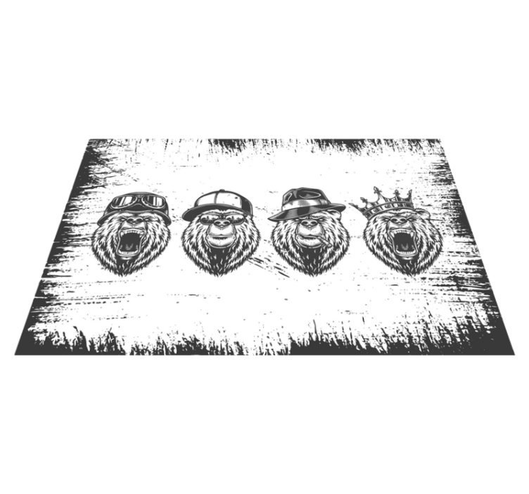 Tischsets originell mit stilvollen bärenporträts - TenStickers