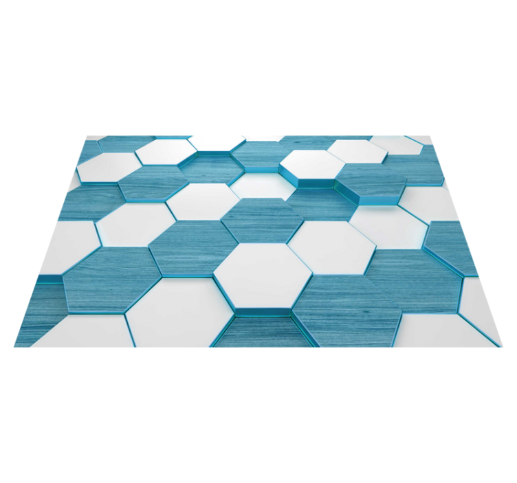 Tischset modern mit hexagonalem blauen muster - TenStickers