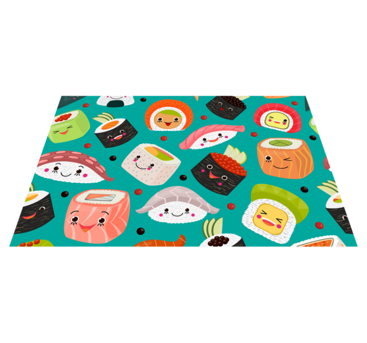 Tischset kinder mit niedlichen sushi figuren - TenStickers