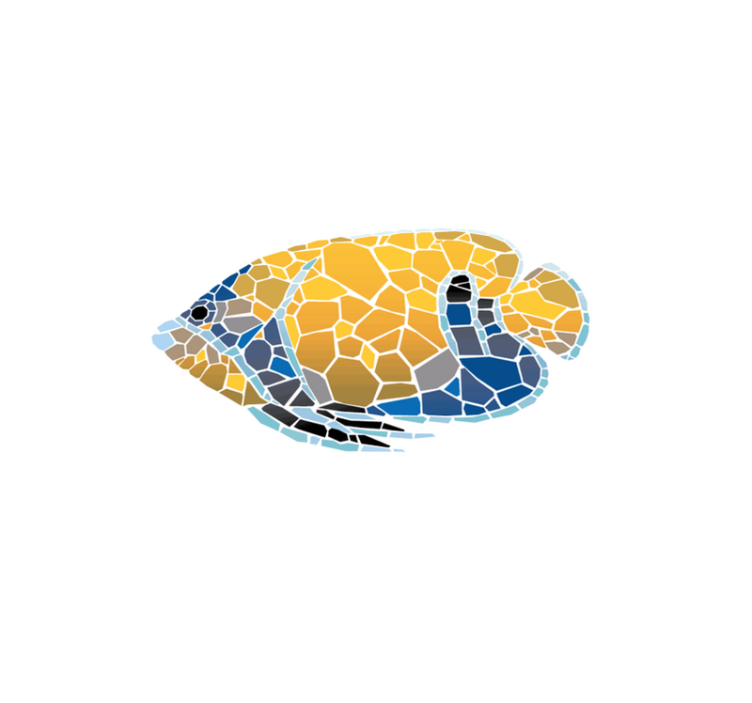 Tischsets originell mit mosaikfisch-illustration - TenStickers