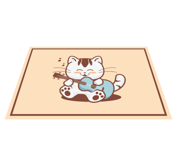 Tischset kinder mit musikalischer katzenfigur - TenStickers