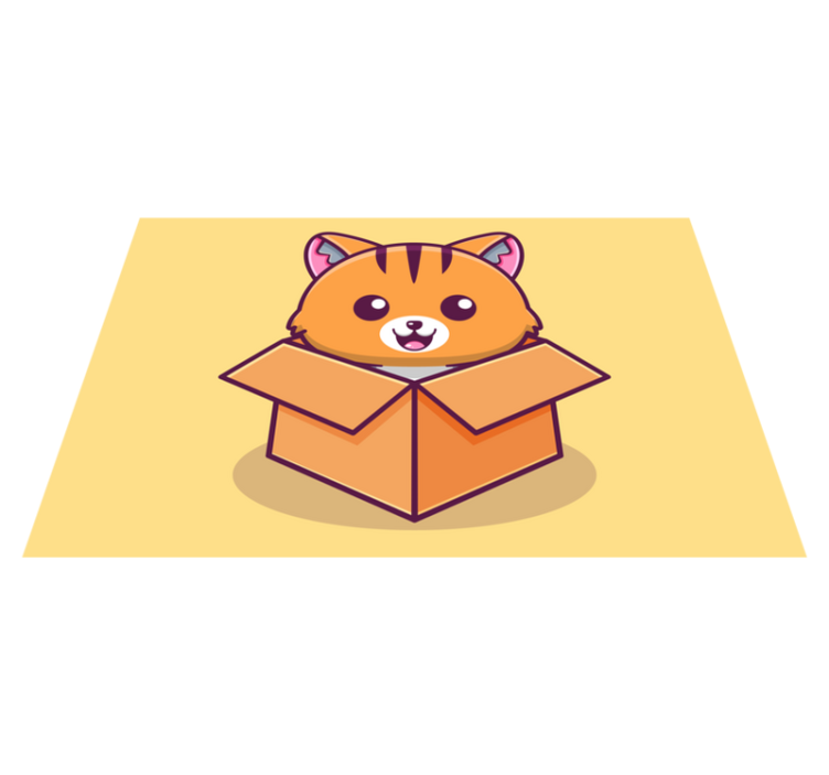 Tischset kinder glückliche katzenbox - TenStickers