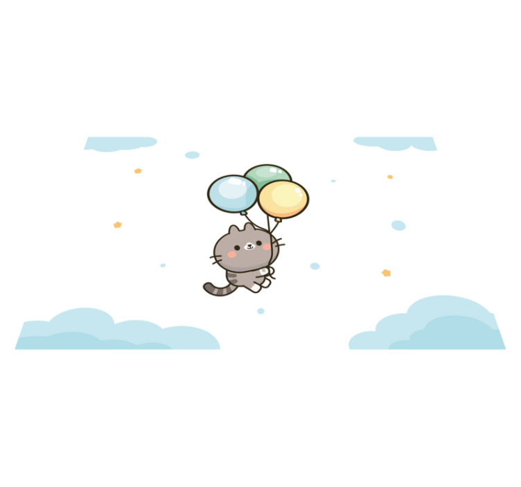 Tischset kinder mit süßen katzenballons - TenStickers