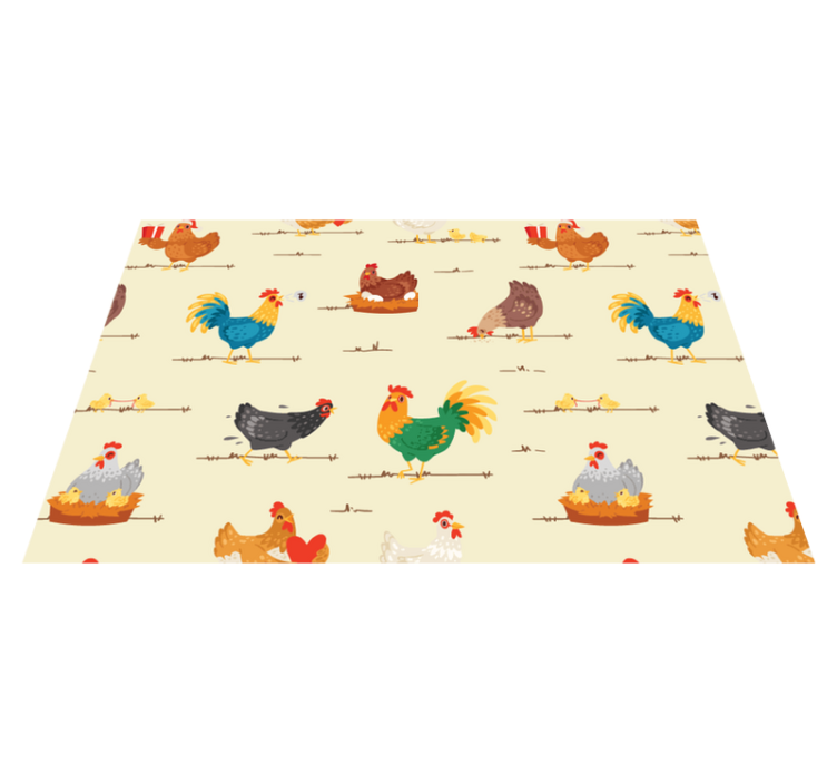 Vinyl Platzsets mit huhn-cartoon-muster - TenStickers