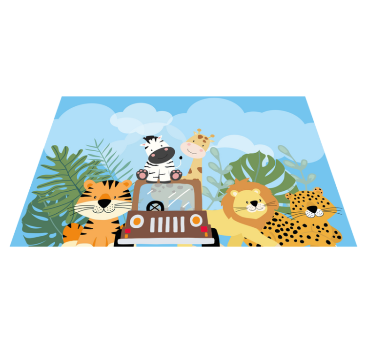 Tischset kinder safari tierwelt - TenStickers