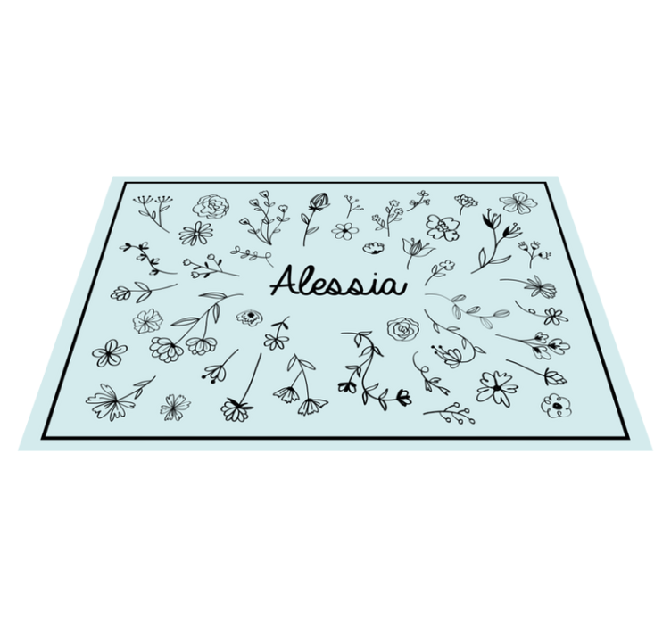 Tischset mit Namen Süße kleine blumen - TenStickers
