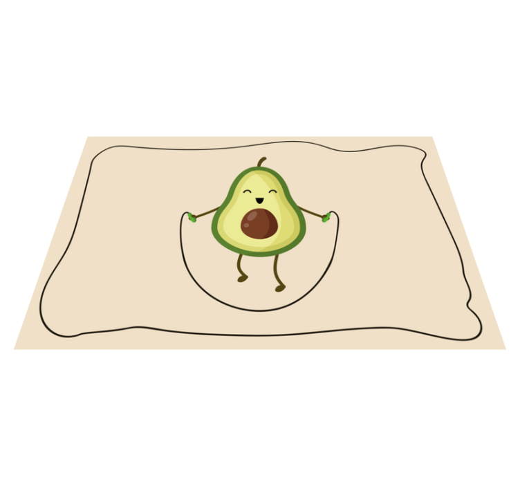 Tischset Kinder Lustige avocado, die ein seil springt - TenStickers