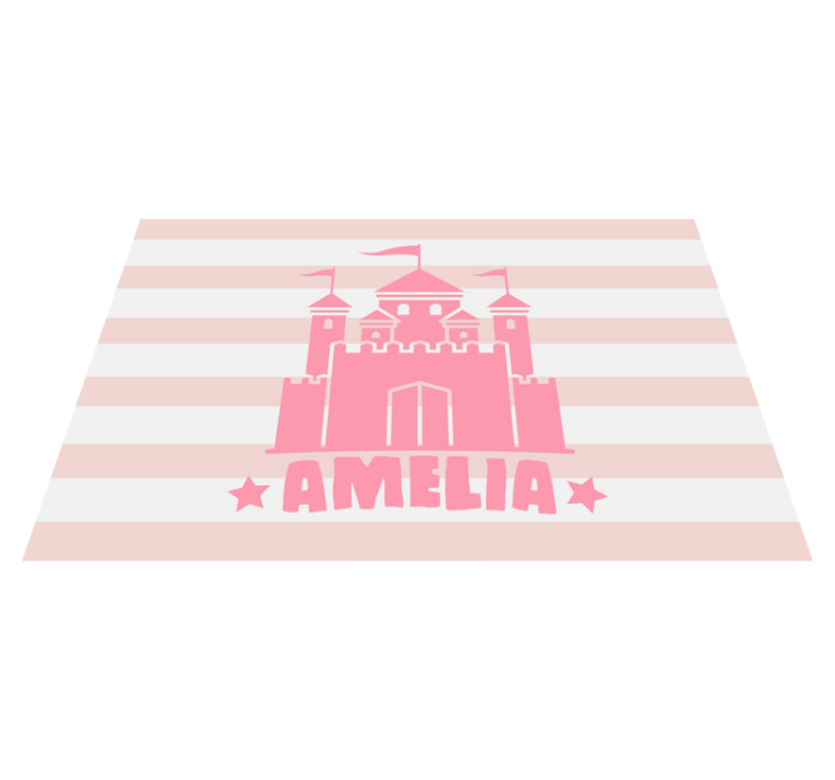 Tischset Schloss mit Streifen und Namen - TenStickers