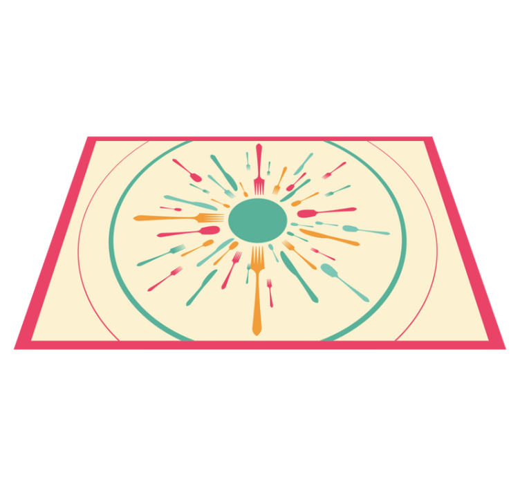 Tischset modern farbexplosion im besteck - TenStickers