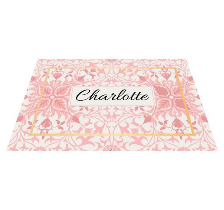 Tischset mit namen individuelles botanisches arrangement - TenStickers