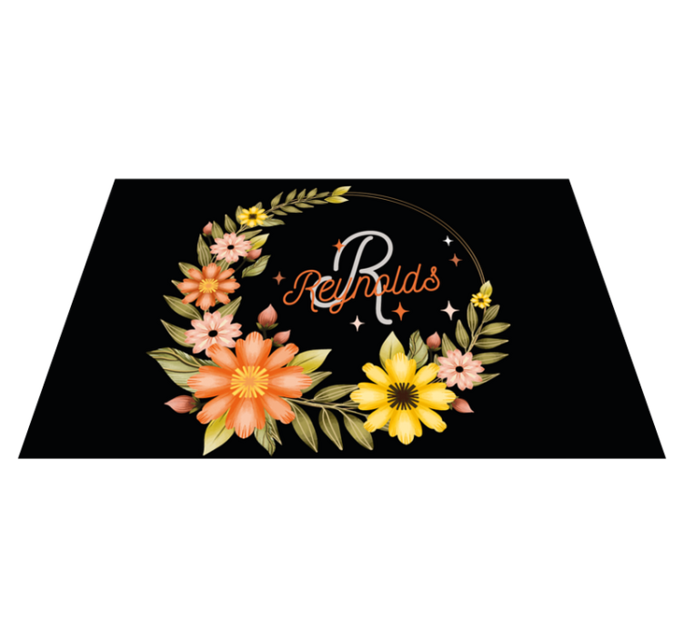 Tischset mit namen personalisierte blumenarrangement - TenStickers