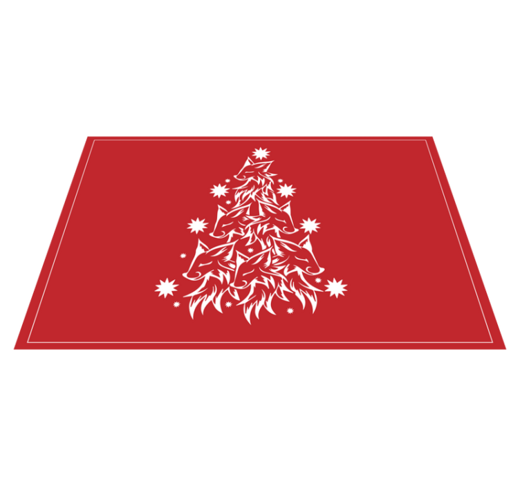 Tischset weihnachten mit stilisiertem fuchsbaum - TenStickers