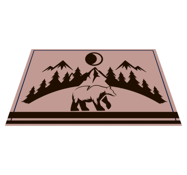 Tischset mit namen bären-silhouette szene - TenStickers