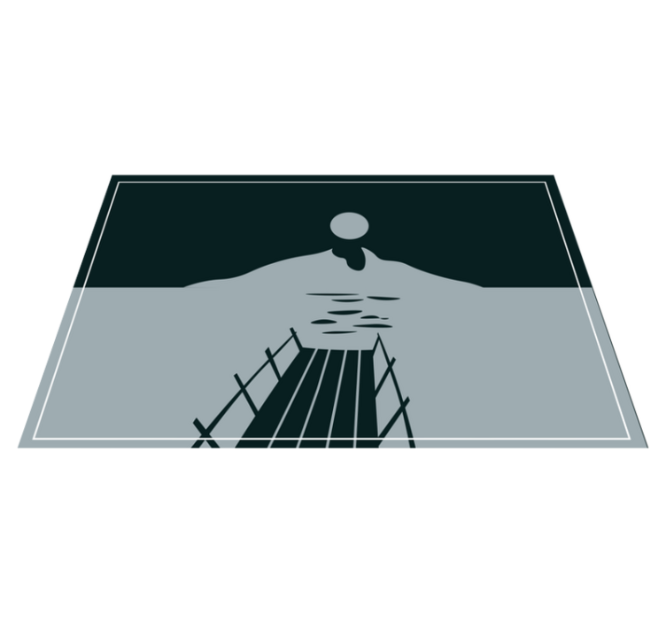 Tischset modern brücke über wasser - TenStickers