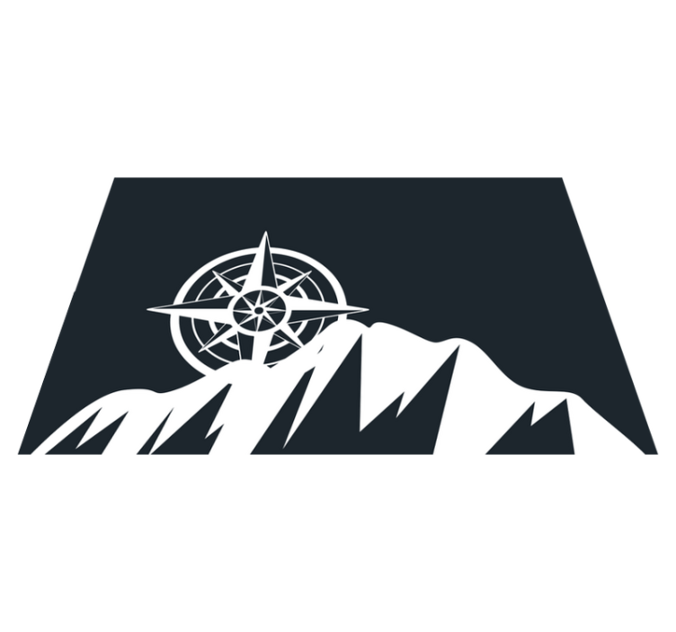 Tischset text mit bergkompass design - TenStickers