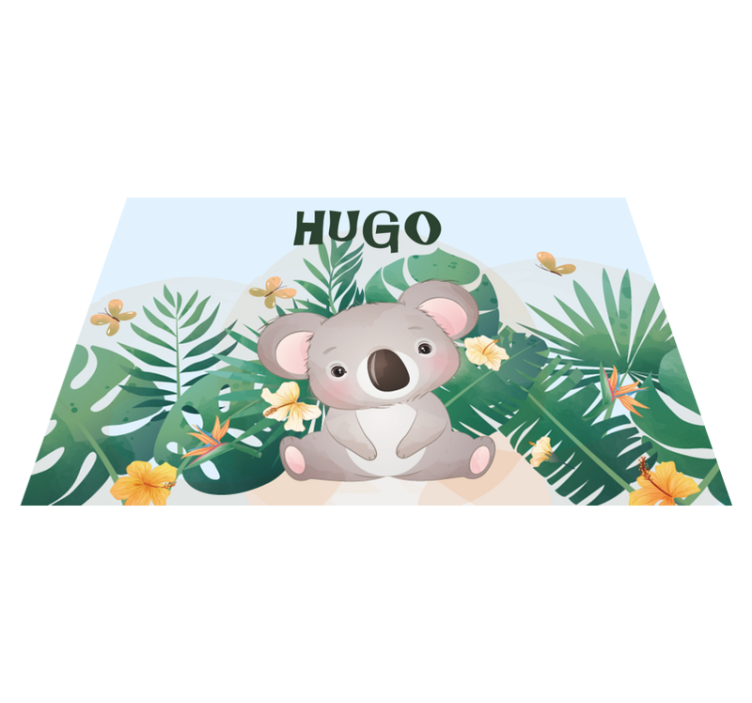 Tischset Kinder Süßer koala für jungen mit Namen - TenStickers