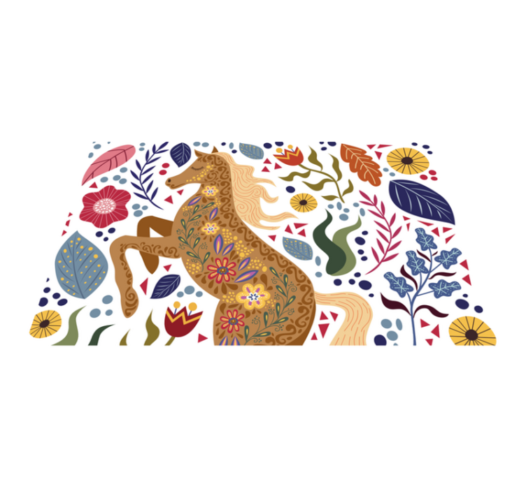 Tischsets originell Wildpferd-folklore-illustration - TenStickers