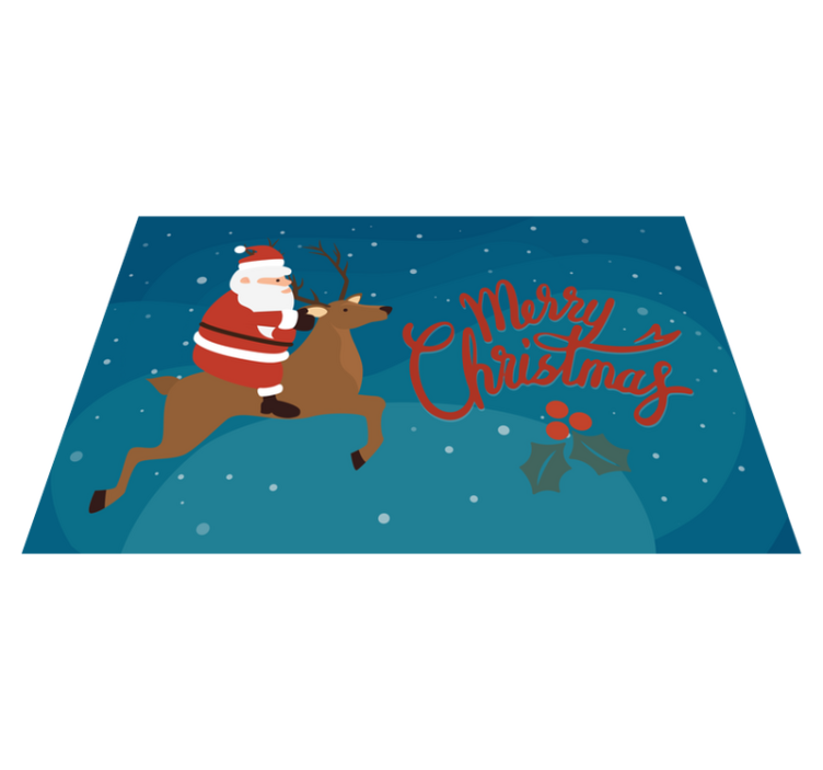 Tischset Weihnachten Weihnachtsmann mit rentier-design - TenStickers