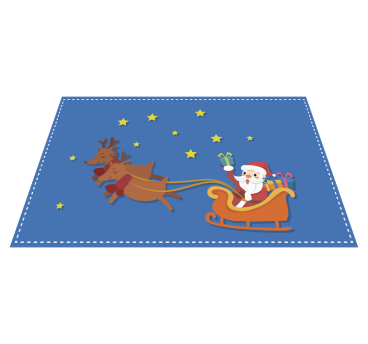 Tischset weihnachten schlittenfahrt mit dem weihnachtsmann - TenStickers