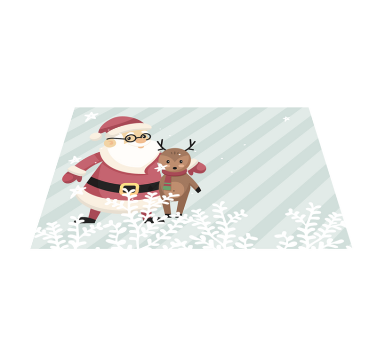 Tischset weihnachten weihnachtsmann mit rentier - TenStickers