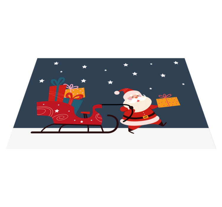 Tischset Weihnachten Cartoon-schlitten mit geschenken santa - TenStickers