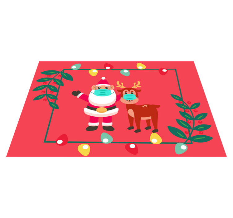 Tischset weihnachten mit santa und schlitten - TenStickers