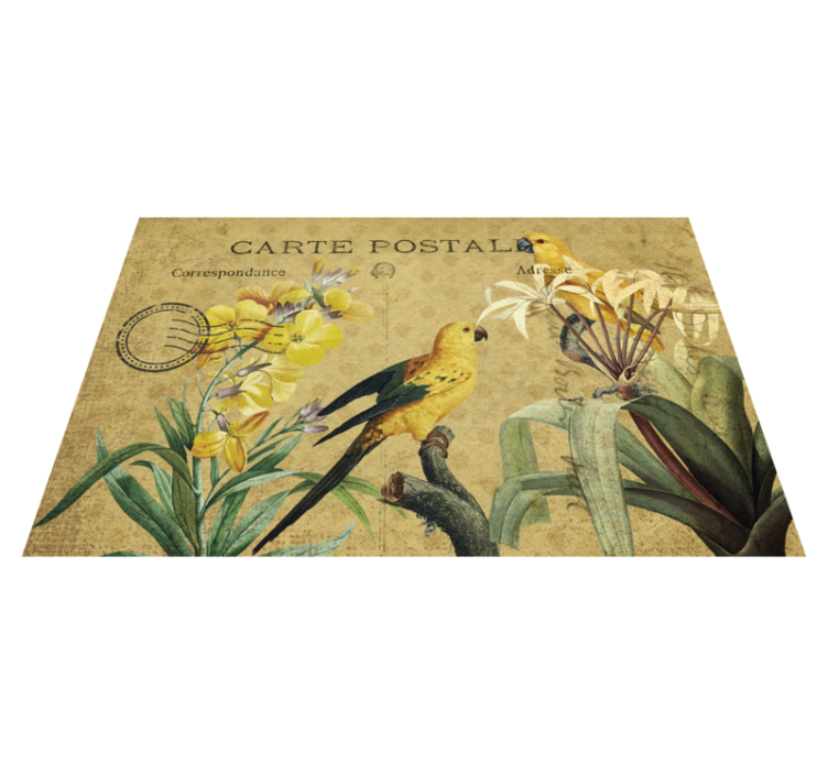 Tischsets originell vintage blumen postkarte - TenStickers