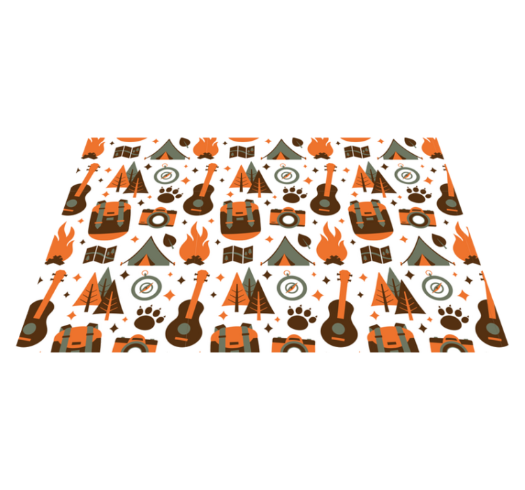 Tischset kinder camping abenteuer elemente - TenStickers