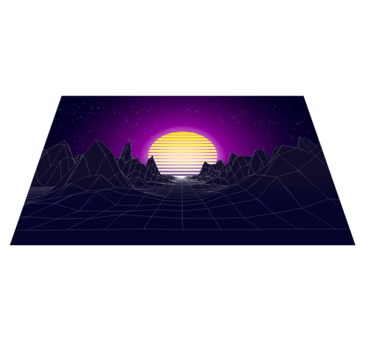 Tischset modern geometrische sonnenuntergangslandschaft - TenStickers