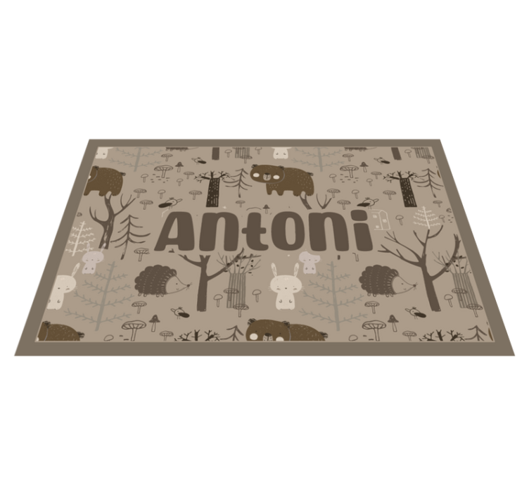 Tischset Kinder Waldtiere im skandinavischen stil - TenStickers