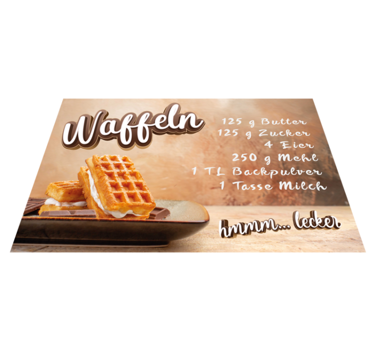 Tischset rechteckig Waffel Rezept - TenStickers