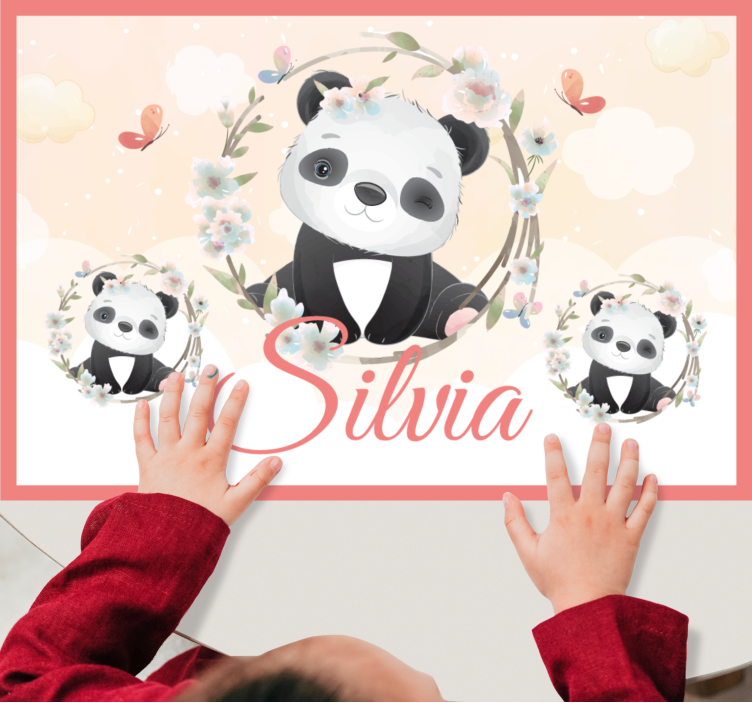 Tischset kinder panda arrangement zauberhaft - TenStickers