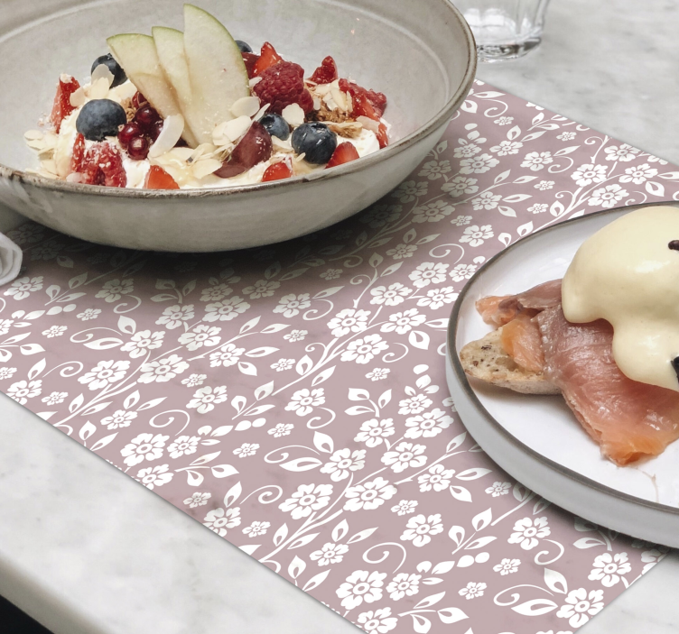 Elegante Blumenmuster Blumen Tischsets - TenStickers