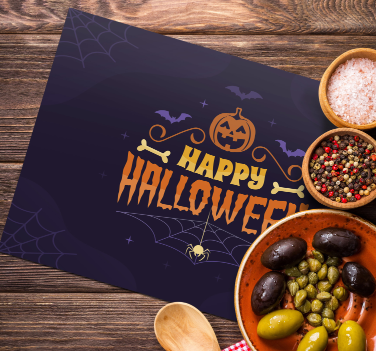 Happy halloween text Tischset - TenStickers