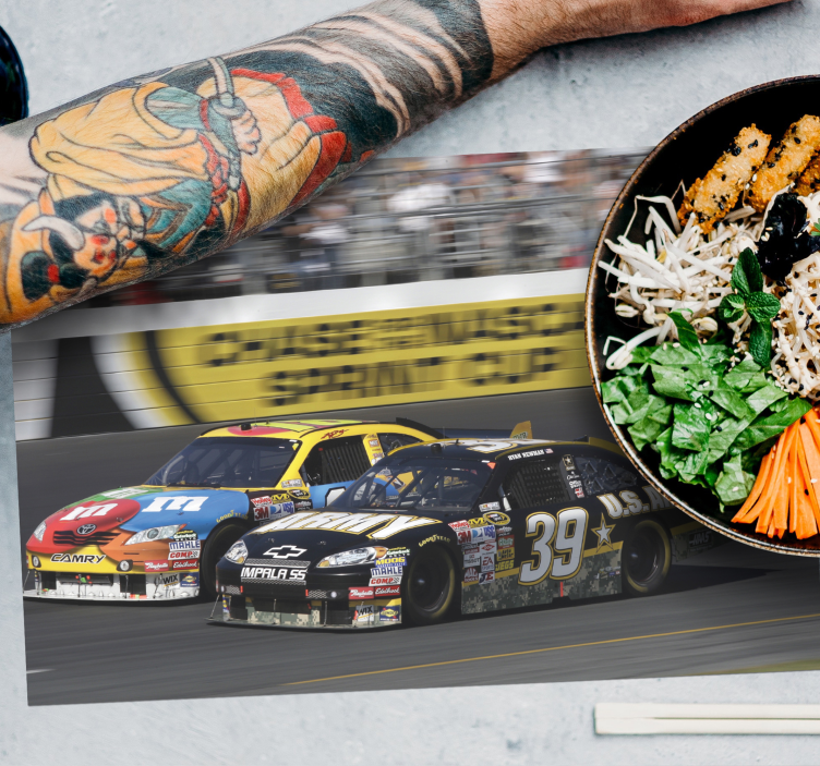 Tischset Kinder Nascar rennwagen - TenStickers