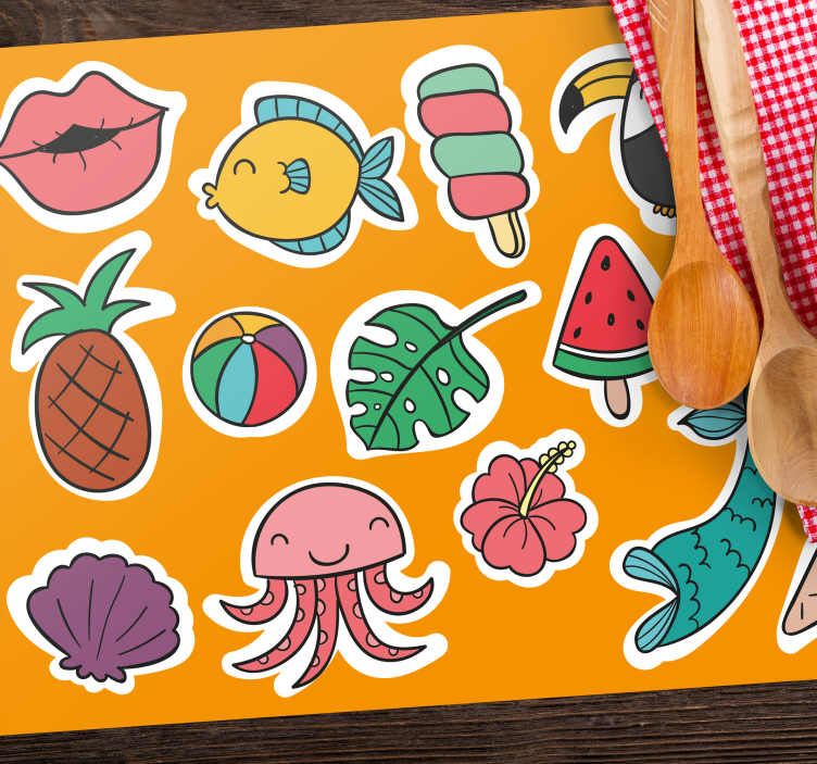 Tischset Kinder Sommerfutter und tiere - TenStickers