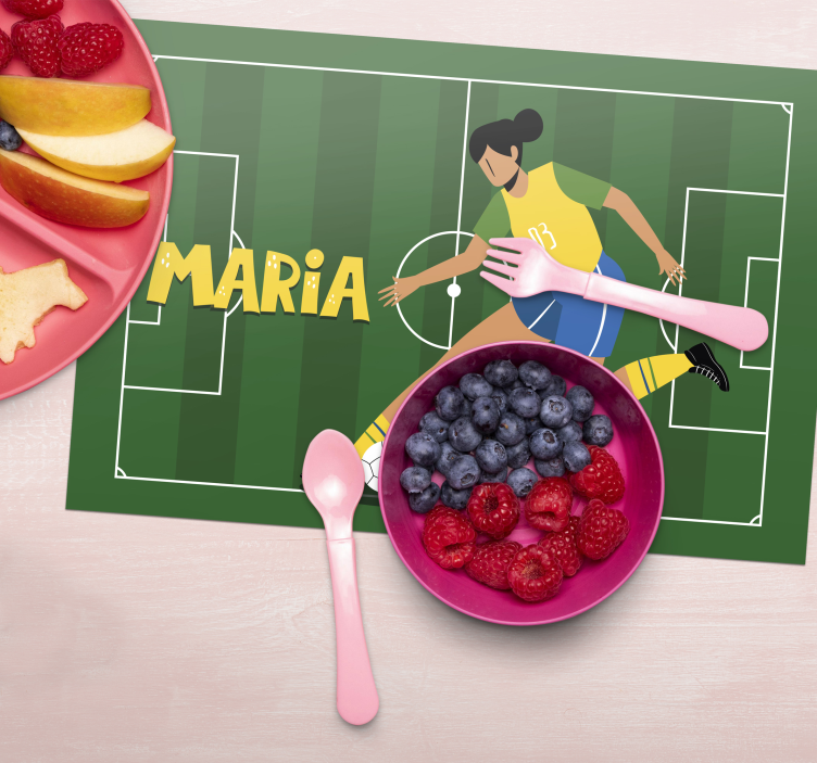 Tischset mit Namen Mädchen-football-spieler benutzerdefinierte - TenStickers