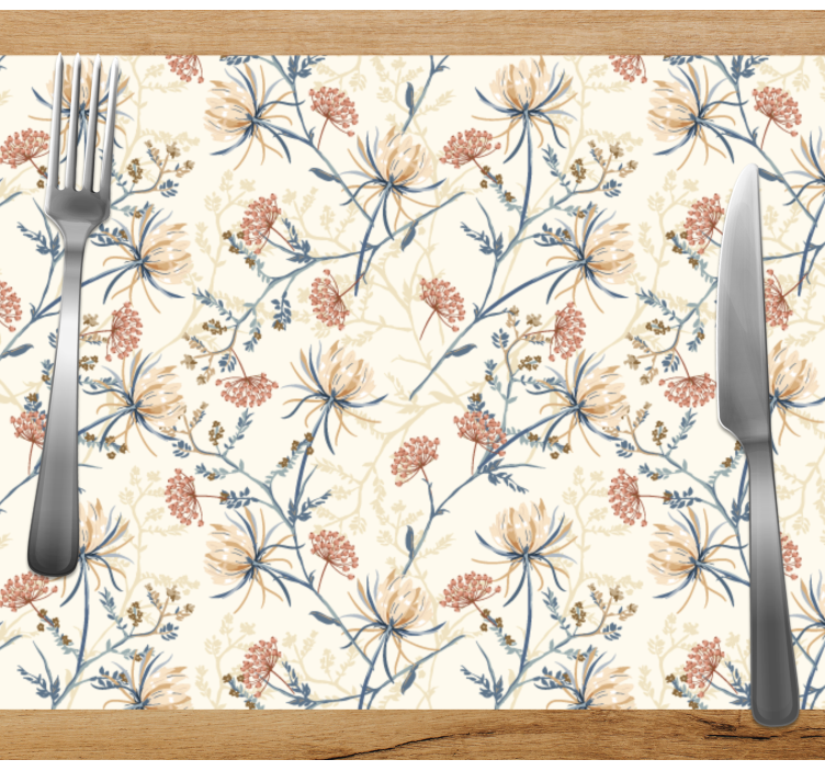 Tischset modern Vintage-blumen-set - TenStickers
