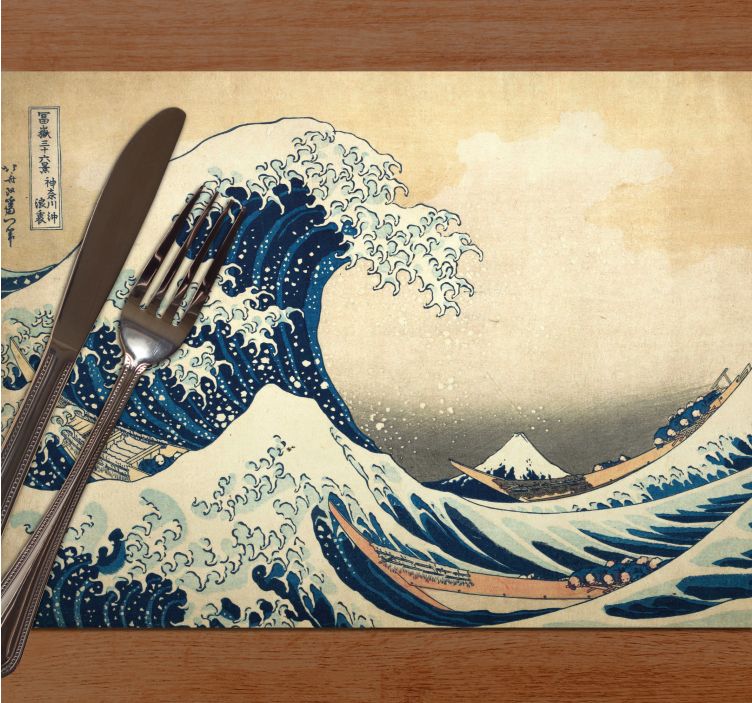 Tischset rechteckig Hokusai-kanagawa-welle - TenStickers