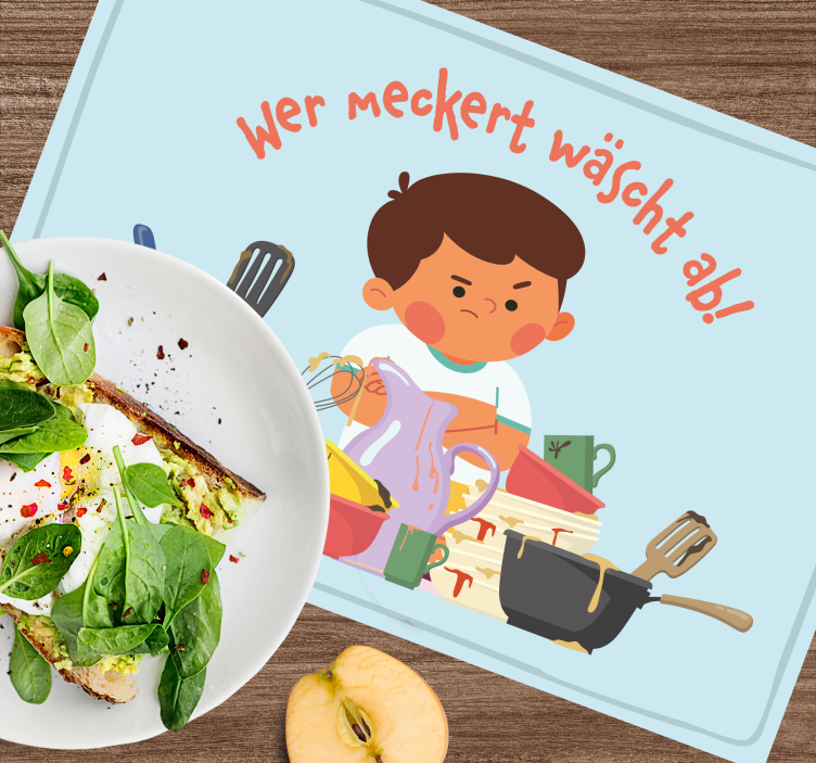 Tischset Text Wer sich beschwert, wäscht - TenStickers