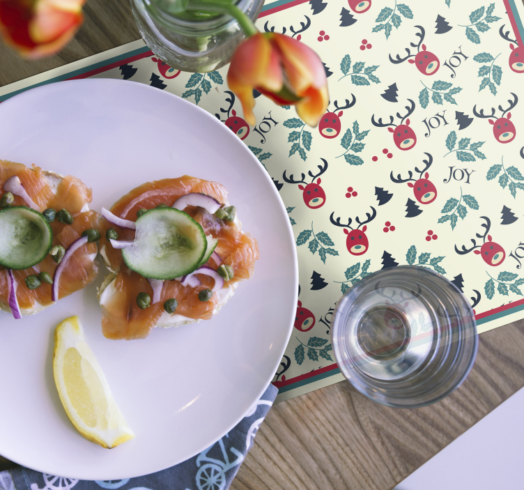 Tischset Weihnachten Freude und Rentier - TenStickers