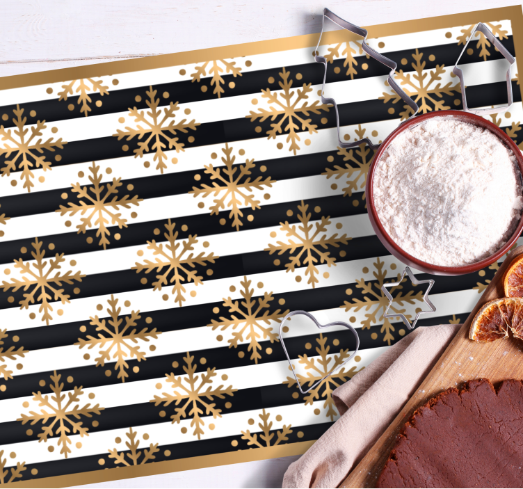 Tischset Weihnachten Goldene Schneeflocken - TenStickers