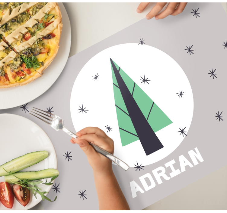 Tischset Weihnachten Personalisierter weihnachtsbaum - TenStickers