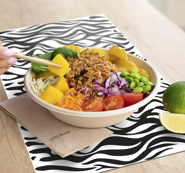 Tischset Zebra Gestreifter Hintergrund - TenStickers