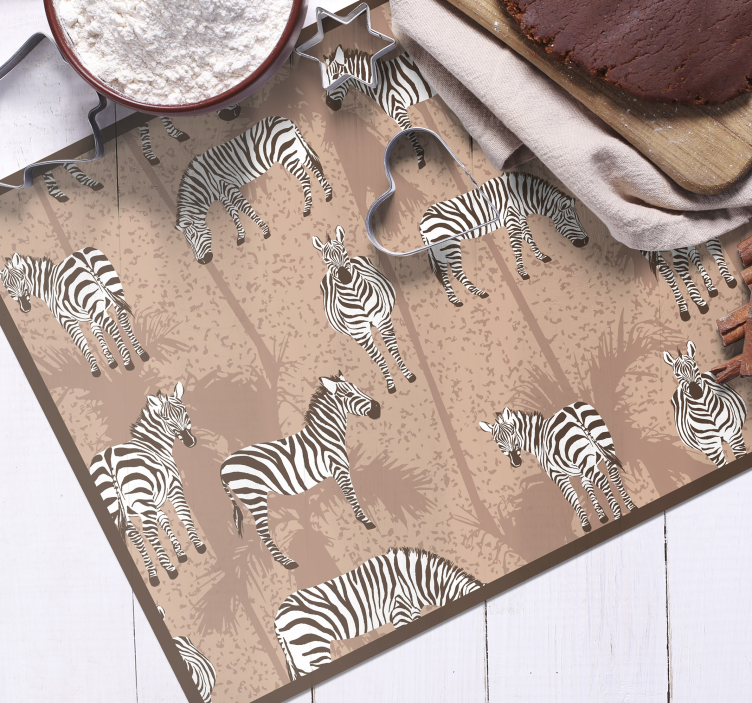 Tischset Zebra Palmen und - TenStickers