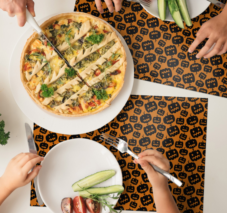 Schwarz und orange Tischset - TenStickers