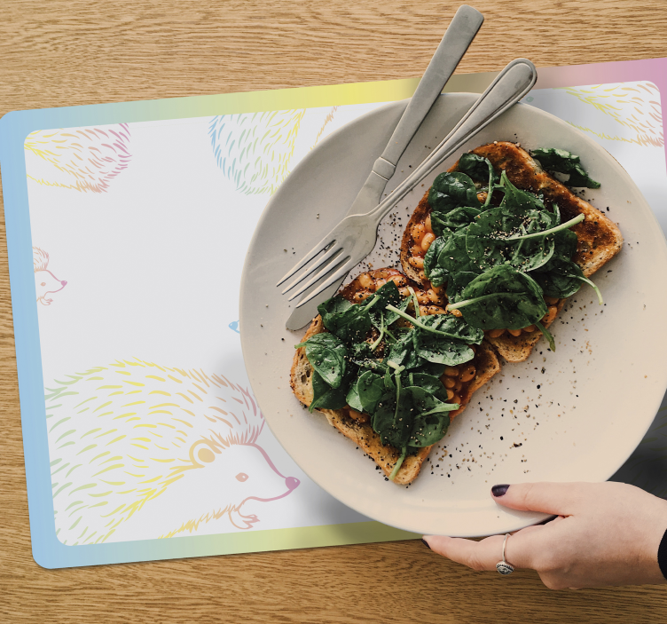 Stachelschwein in Linien Igel Tischsets gezeichnet - TenStickers