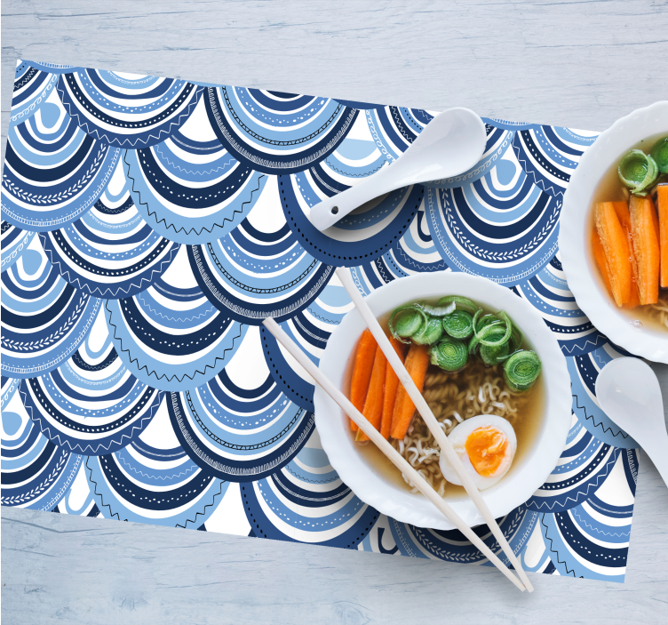 Tischsets originell Blaue schuppen fischmuster abstrakt - TenStickers