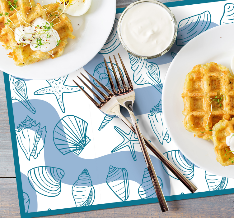 Tischset Muscheln Muschelmuster - TenStickers