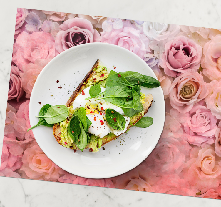 Tischset elegant Nahaufnahme hellrosa rosen - TenStickers